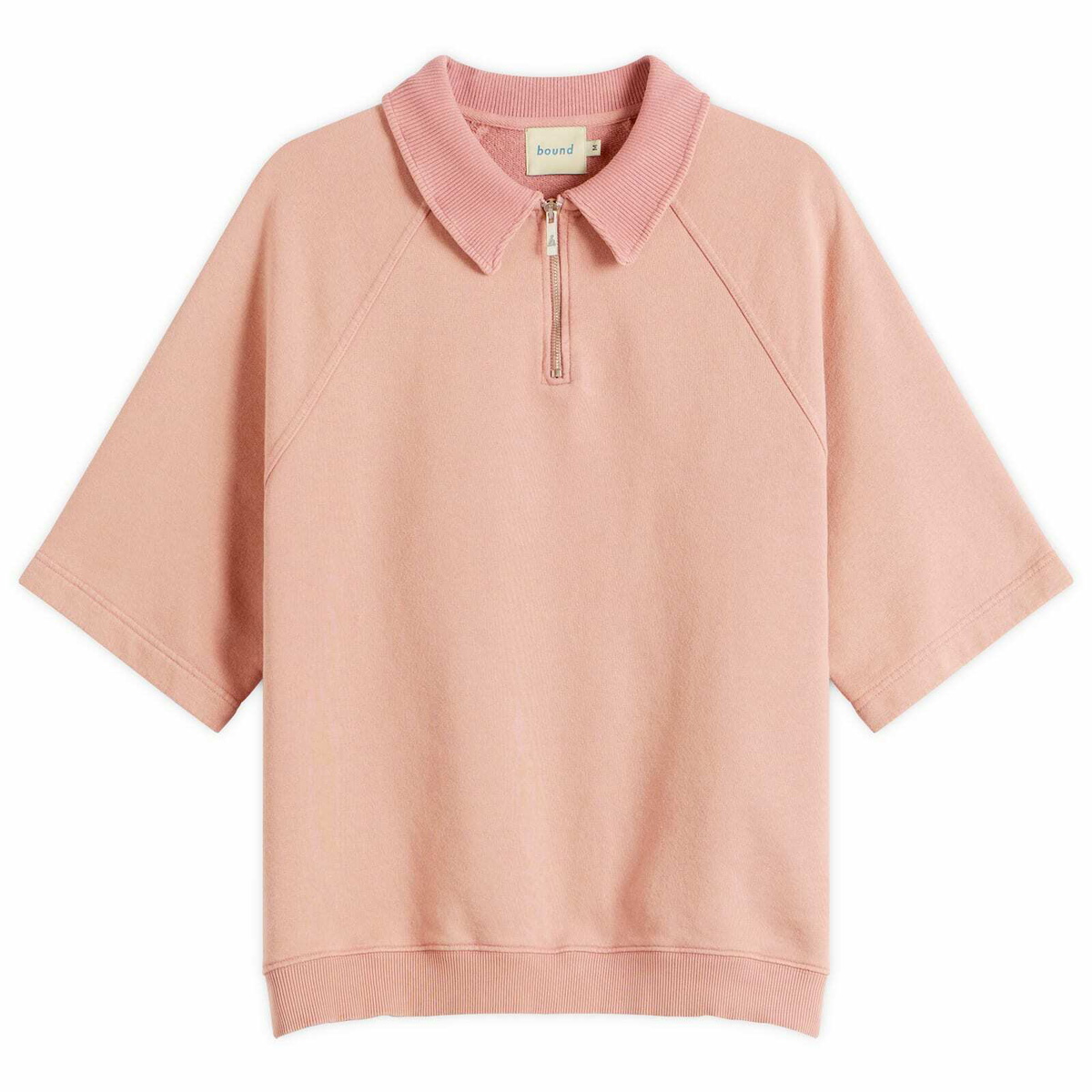 Bound Men's Snow Wash Jersey Half Zip Polo in Pink