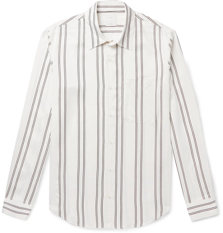 Photo: Sandro - New Flow Striped Voile Shirt - White