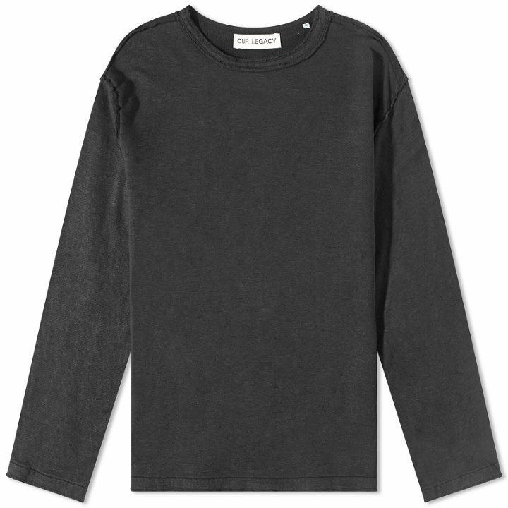 Photo: Our Legacy Men's Inverted Crew Sweat in Black Hemp Loopback