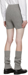 Dries Van Noten Grey Rib Knit Wool Shorts