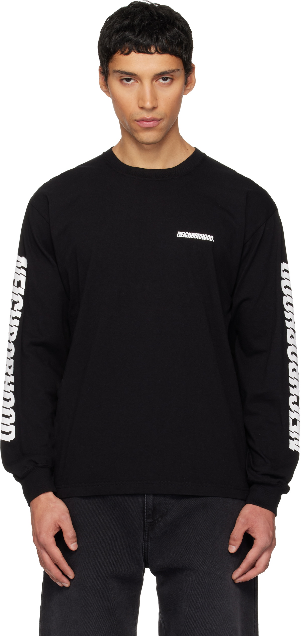 Neighborhood Men's Long Sleeve LS-11 T-Shirt in Black Neighborhood