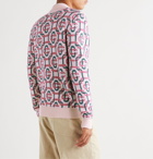 Casablanca - Slim-Fit Logo-Jacquard Wool-Blend Zip-Up Cardigan - Pink