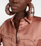 Tom Ford - Croissant sequined clip-on earrings