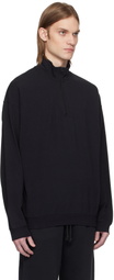 SKIMS Black Jersey Lounge Relaxed Quarter Zip Sweatshirt