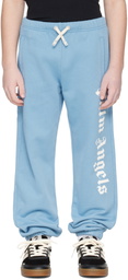 Palm Angels Kids Blue Classic Overlogo Sweatpants