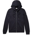 Moncler - Loopback Cotton-Jersey Zip-Up Hoodie - Midnight blue