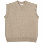 Universal Works Men's Eco Wool Knit Vest in Oatmeal
