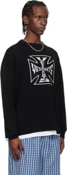 VETEMENTS Black Double Biker Cross Logo Sweater