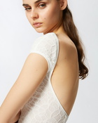 Pinko Fitted Short Sleeved Lace Sweater White + White