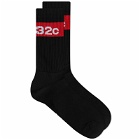 032c Tape Logo Sock in Black