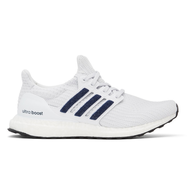 Photo: adidas Originals White and Navy Ultraboost 4.0 DNA Sneakers