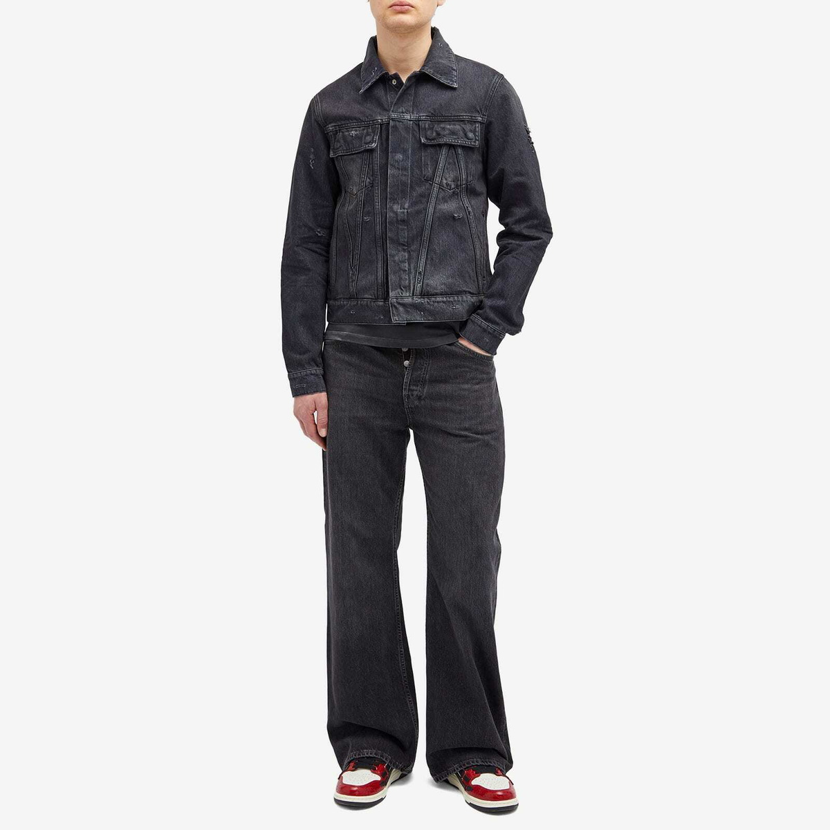 AMIRI Men's Ma Trucker Jacket in Vintage Black Amiri