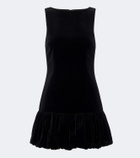 Posse Dean pleated cotton velvet minidress