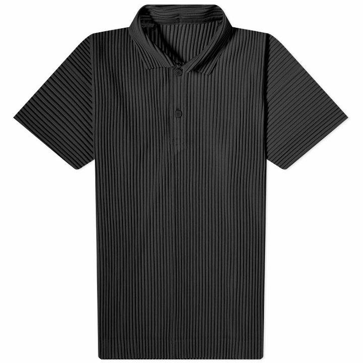 Photo: Homme Plissé Issey Miyake Men's Pleated Polo Shirt in Black