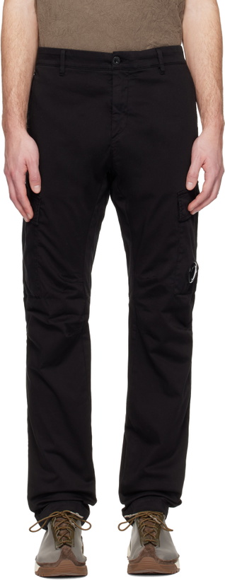 Photo: C.P. Company Black Stretch Sateen Ergonomic Lens Cargo Pants