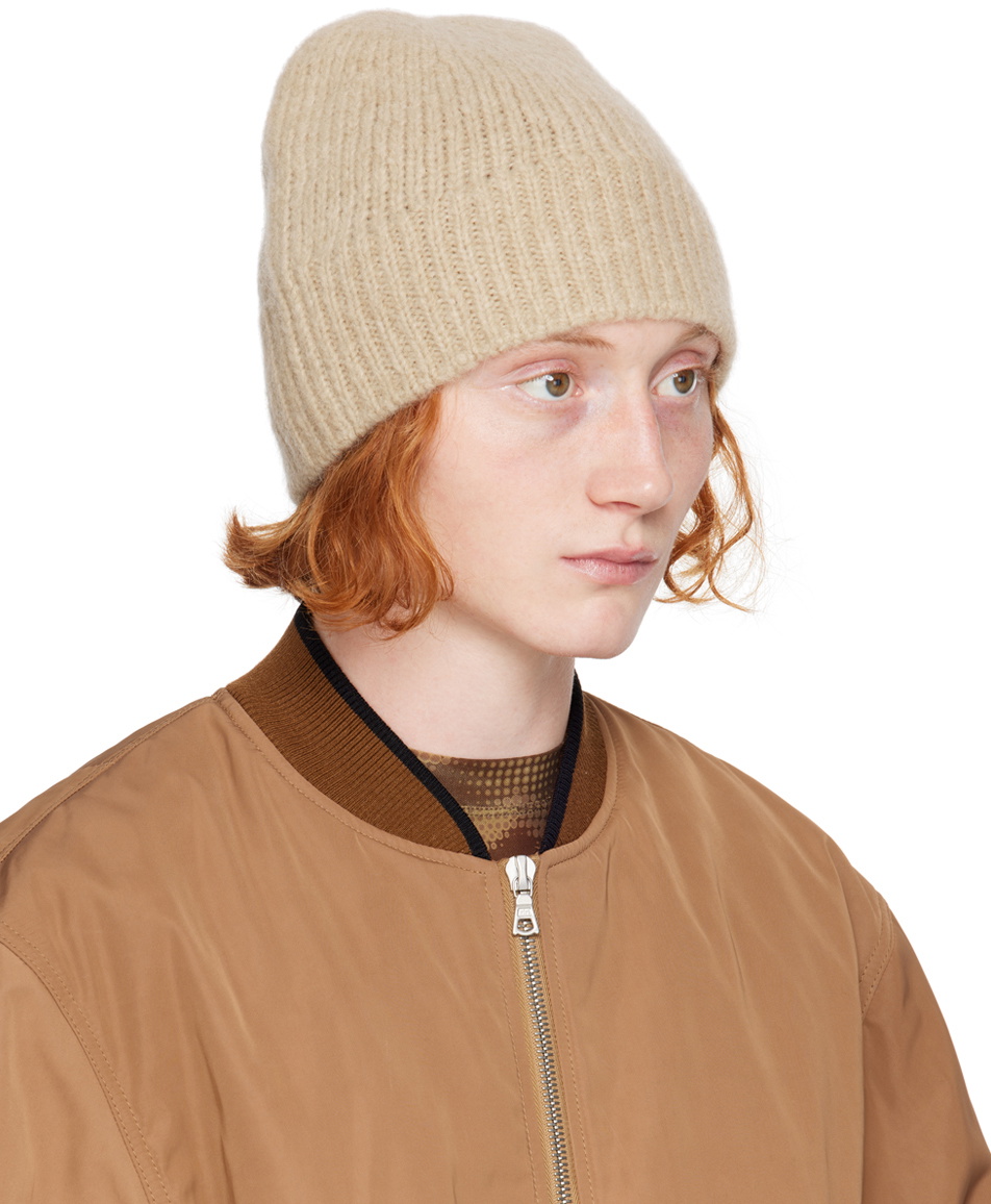 Dries Van Noten Beige Alpaca & Merino Wool Beanie
