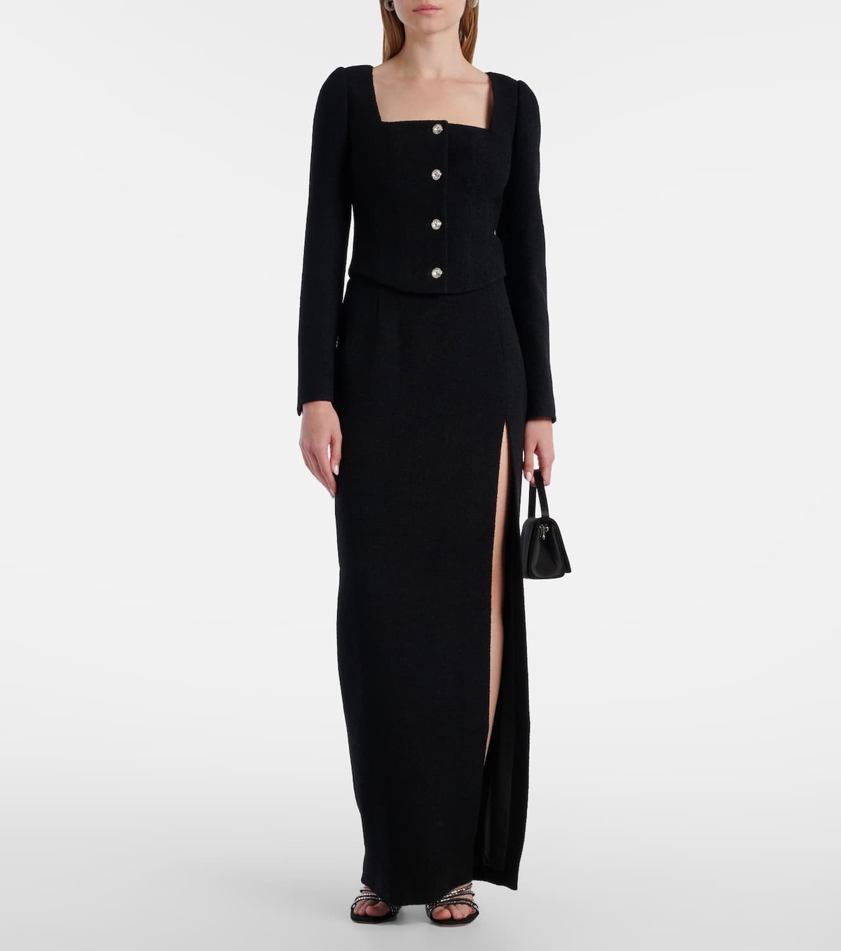 Alessandra Rich Wool-blend twill bouclé jacket