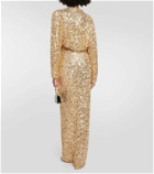 Xu Zhi Gold sequined gown
