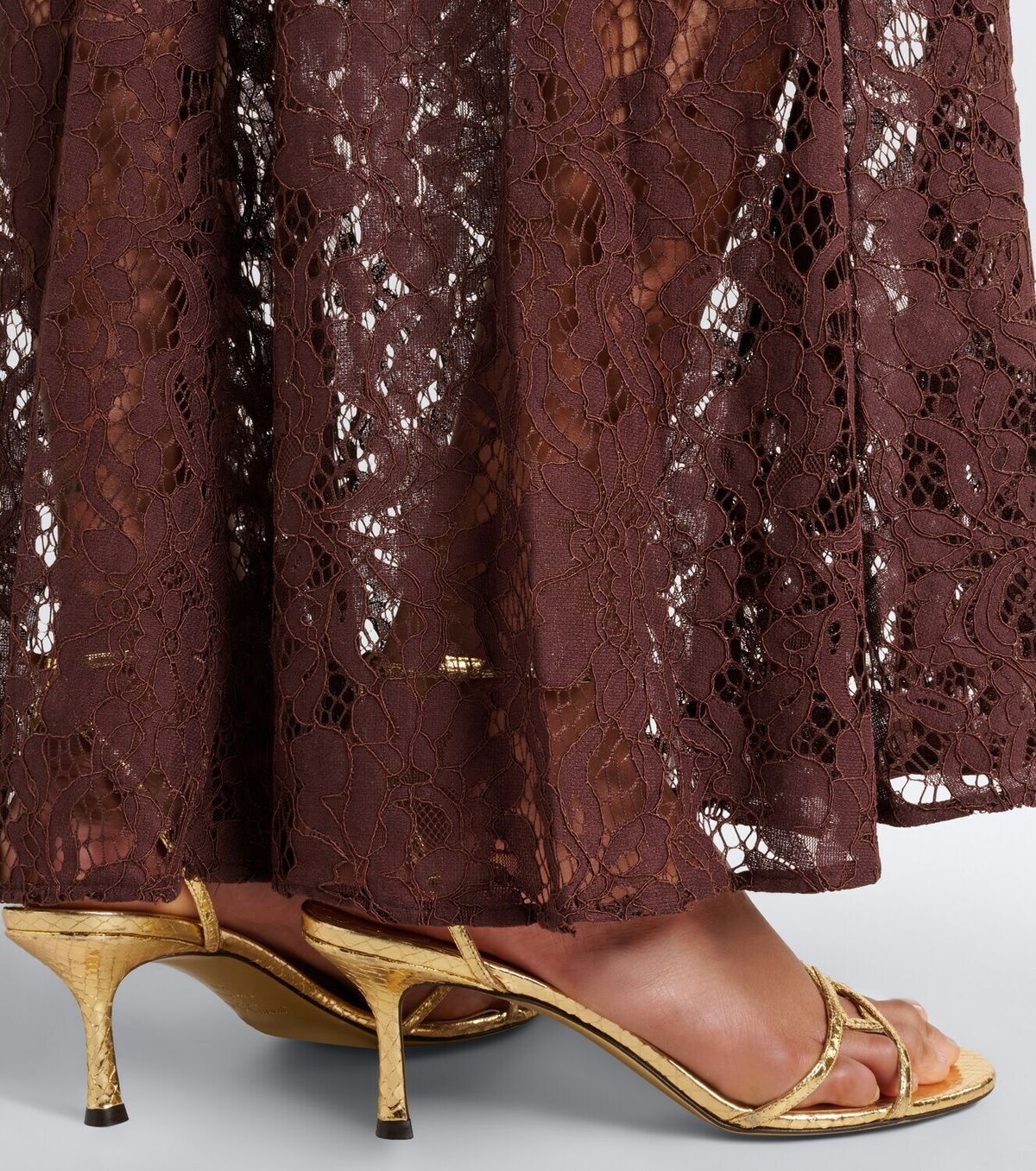 De La Vali Bodita draped cotton-blend lace gown