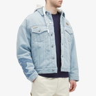 Men's AAPE Padded Denim Jacket in Light Blue