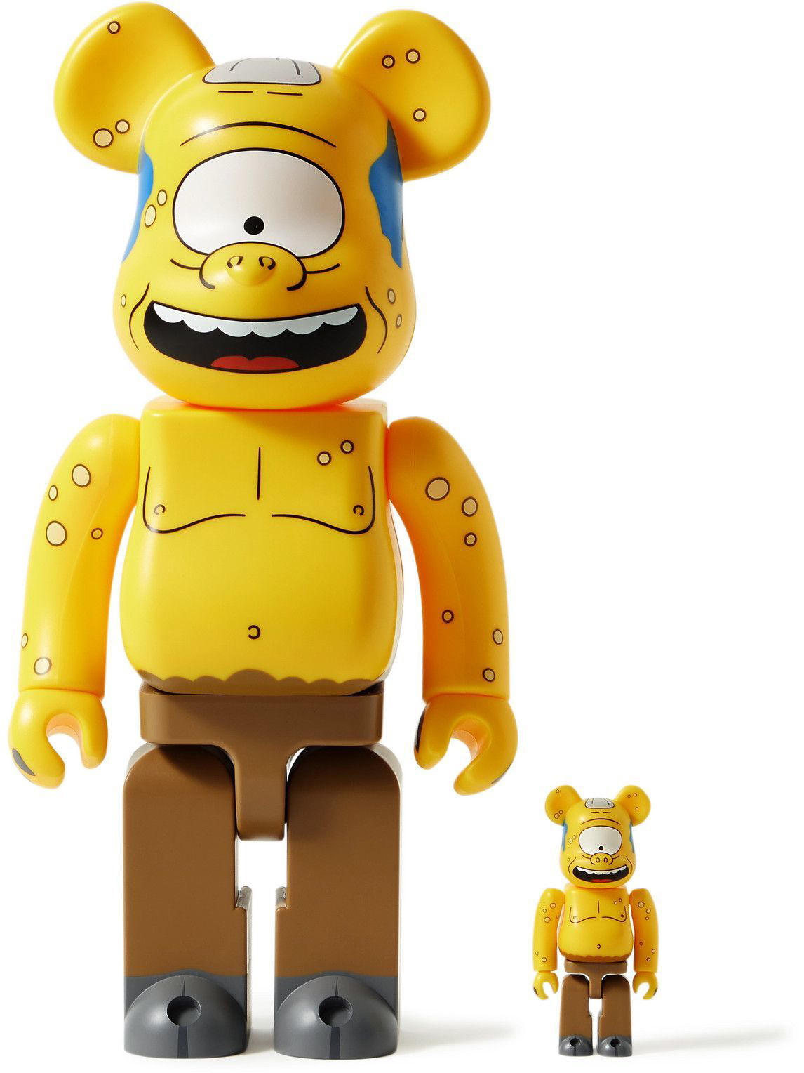 BE@RBRICK - 100% 400% The Simpsons Cyclops Wiggum Figurine Set BE