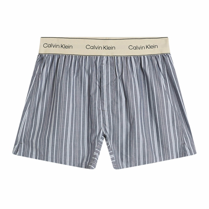 Photo: Calvin Klein Men's Heritage Cotton Poplin Sleep Short in Majorca Stripe Speakeasy