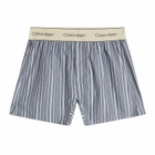 Calvin Klein Men's Heritage Cotton Poplin Sleep Short in Majorca Stripe Speakeasy
