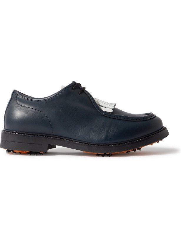Photo: MR P. - Leather Kiltie Derby Golf Shoes - Blue - UK 7