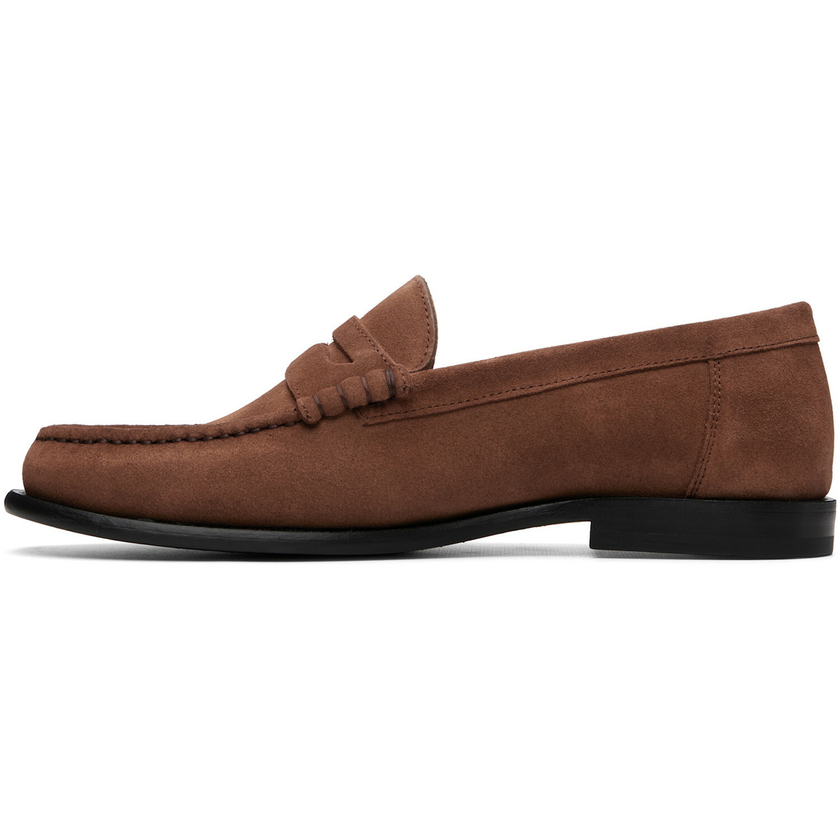 BOSS Brown Penny-Trim Suede Loafers