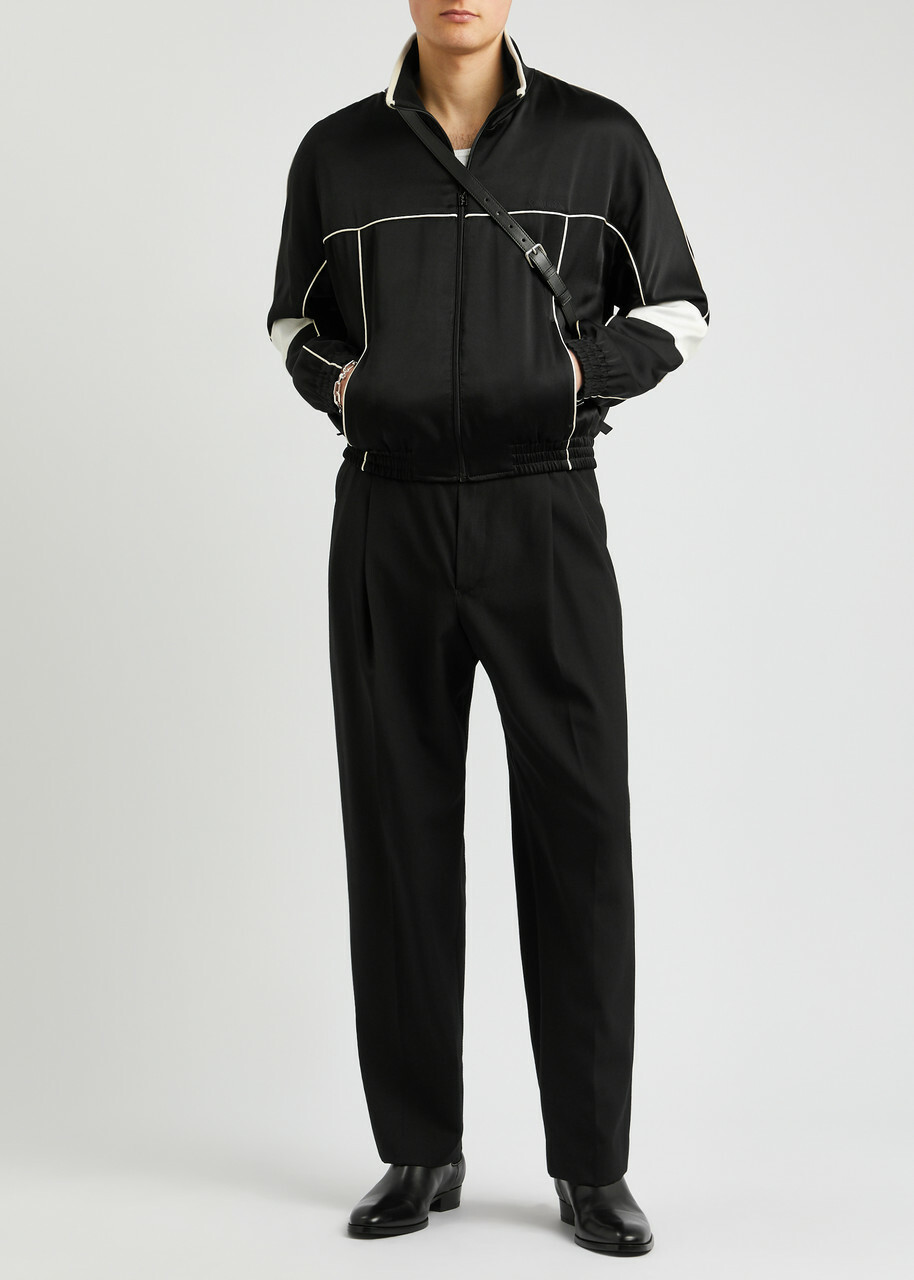Saint Laurent Satin Track Jacket Black Saint Laurent