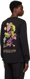 Saturdays NYC Black Saturated Flower Long Sleeve T-Shirt