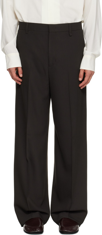 Photo: Lanvin Brown Loose-Fit Tailored Trousers