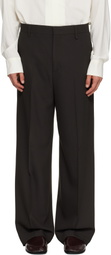 Lanvin Brown Loose-Fit Tailored Trousers