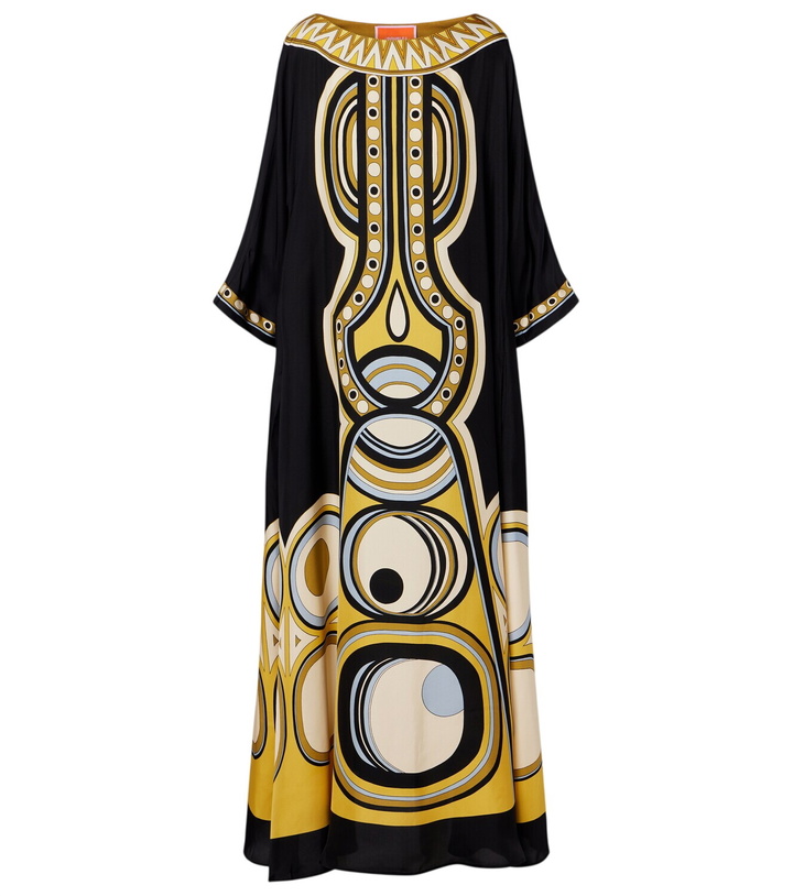 Photo: La DoubleJ Muumuu printed silk twill maxi dress