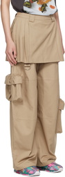 Collina Strada Tan Lawn Skirt Cargo Pants