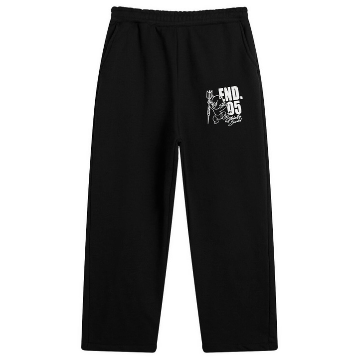 Photo: END. Devils Darts Team Straight Leg Sweatpant in Washed Black