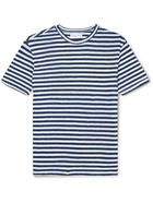 Officine Générale - Striped Linen T-Shirt - Blue