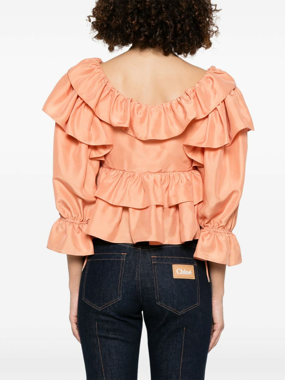 Translucent Ruffled Cropped Blouse Chloé Ruffled Cropped Blouse Chloe