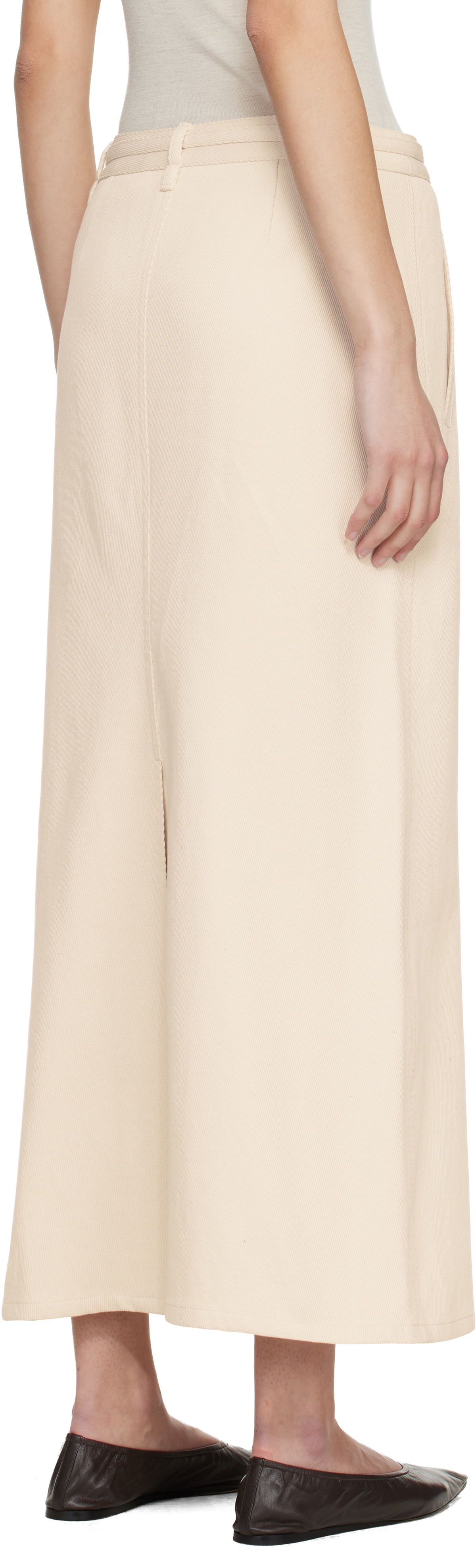 LE17SEPTEMBRE Off-White Tessa Belted Maxi Skirt