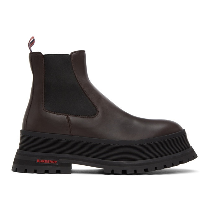 Photo: Burberry Brown Jeffrey Chunky Chelsea Boots