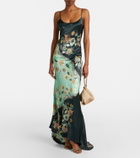 Roberto Cavalli Floral silk satin gown