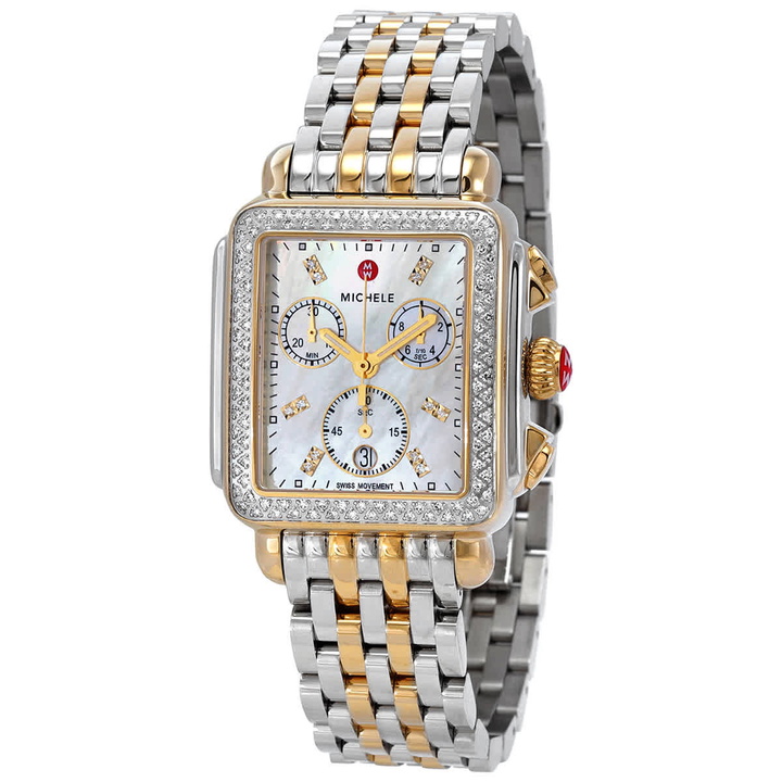 Photo: Michele Deco Chronograph Quartz Diamond White Mother of Pearl Dial Ladies Watch MWW06A000776