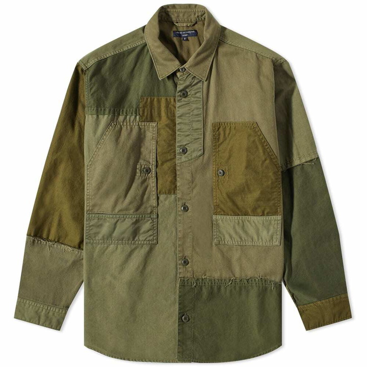 Photo: Comme des Garçons Homme Men's Patchwork Overshirt in Khaki Mix