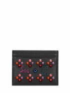 CHRISTIAN LOUBOUTIN - W Kios Embellished Leather Card Holder