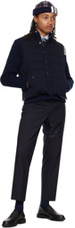 Thom Browne Navy Funnel Neck Reversible Jacket
