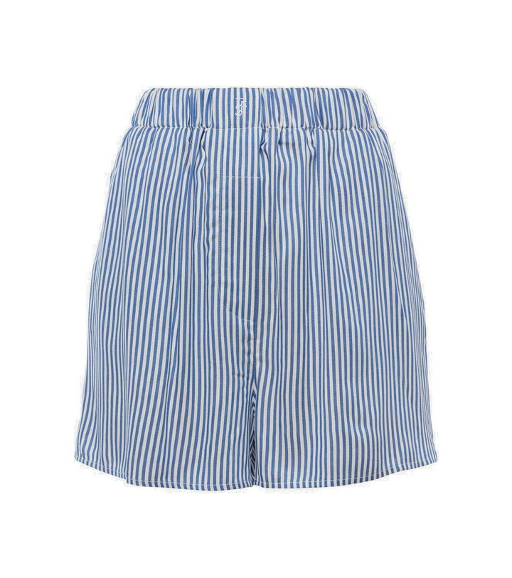 Photo: The Frankie Shop Lui pinstripe high-rise shorts