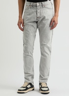 Evisu Logo-embroidered Slim-leg Jeans Grey