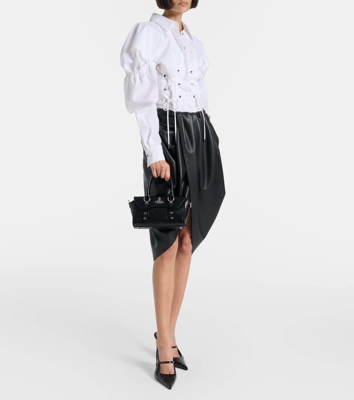 Vivienne Westwood Bettina Mini croc-effect leather tote bag