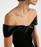 McQueen Off-shoulder satin minidress