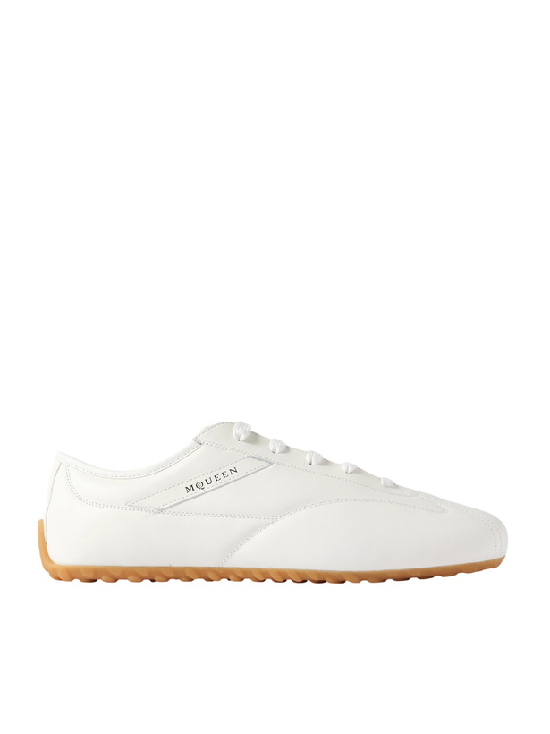 Photo: McQueen - Logo-Print Leather Sneakers - White